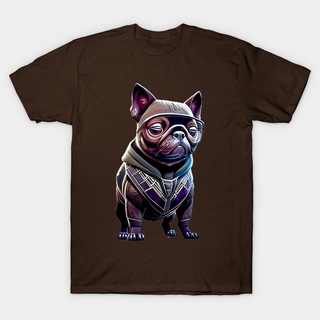 Black Pug in Panther Costume - Adorable Black Pug Design T-Shirt by fur-niche